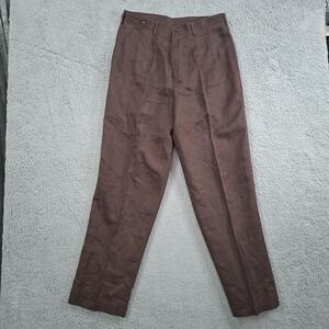 Trust Mens M 32x32 Linen Dress Pants Slacks Pleated Cuffed Lined Lightweight